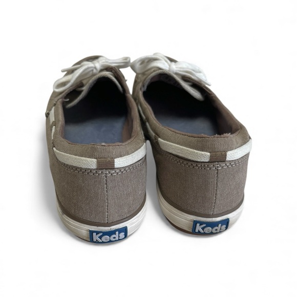 Keds Brown Canvas Boat Shoes Size 7 Women’s Lace Up Casual Comfort Flats - Picture 3 of 11